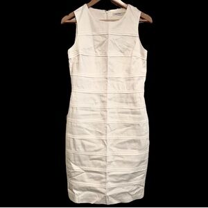 Calvin Klein white striped sheath dress